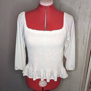 Jessica Simpson White Renaissance Top